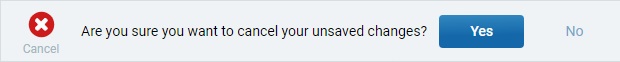 Cancel Confirmation Message