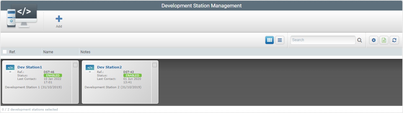 Site Development Stations Page Grid