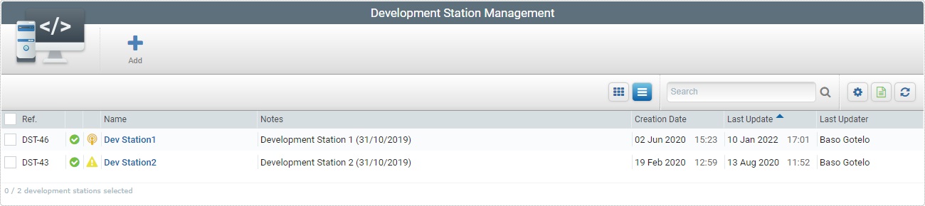 Site Development Stations Page
