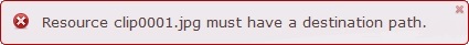 Error Message_No destination Path