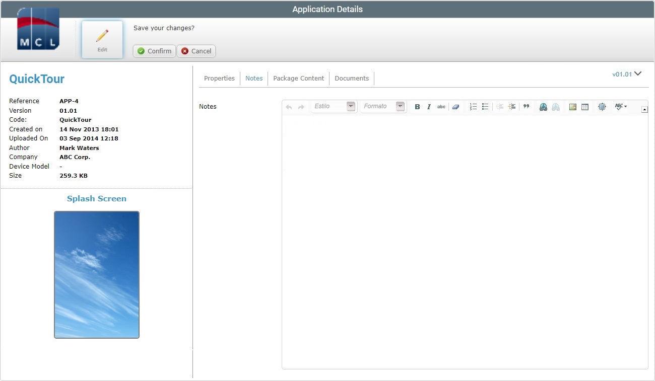 Application Details Page Notes Tab Edit Result_Site