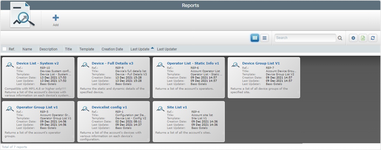 Reports Management_Page_Grid View_Site