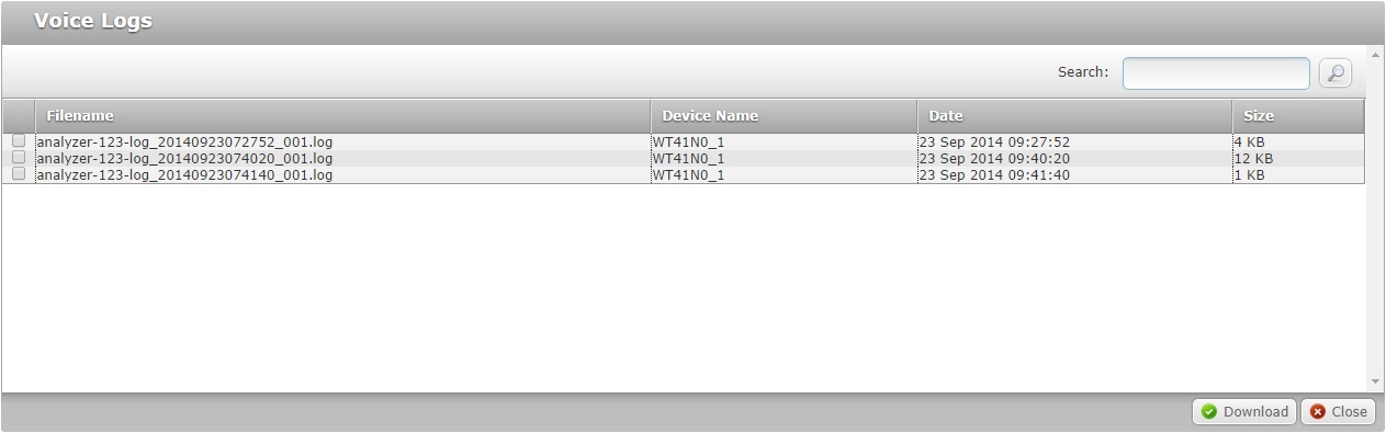 Voice Logs Window