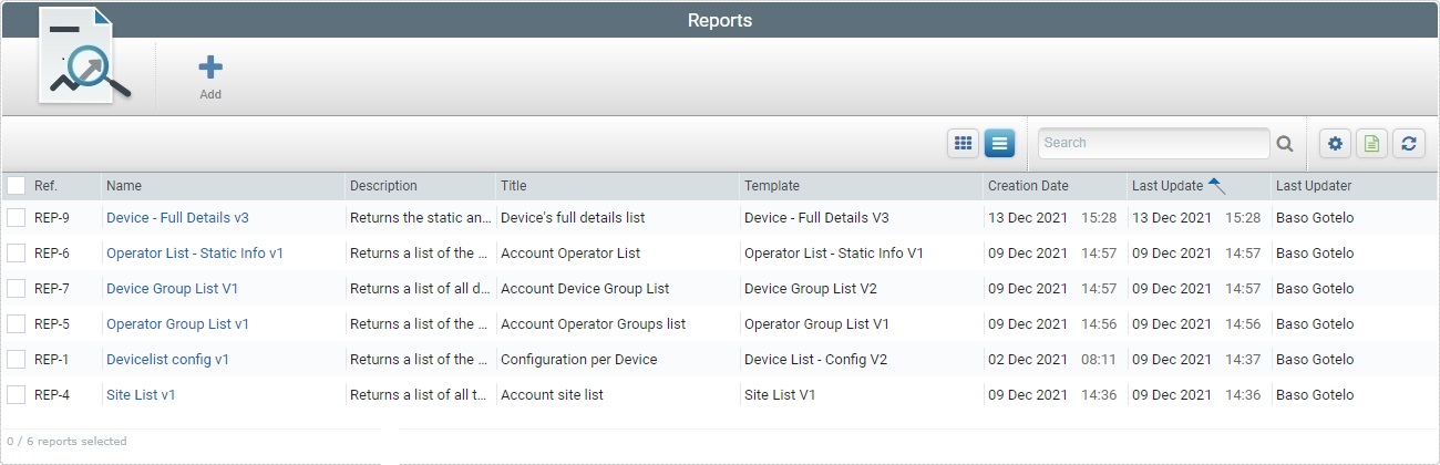 Reports Management_Page_List View