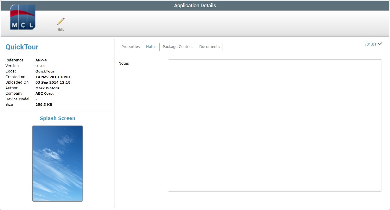 Application Details Page Notes Tab View_Site