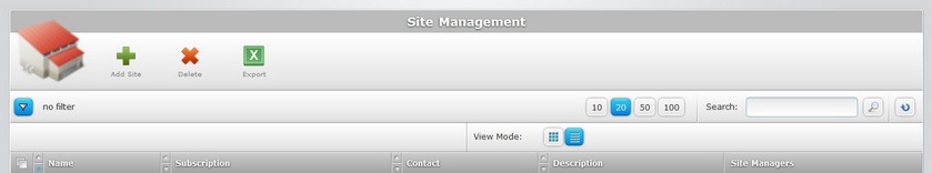 Site Management Navigation
