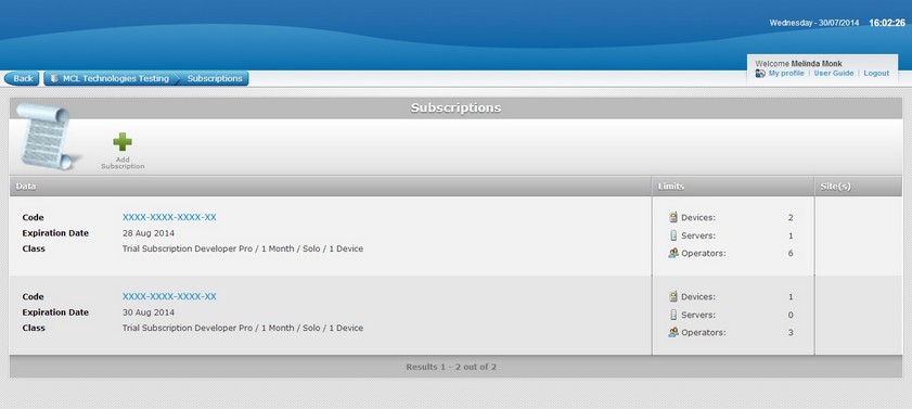 MCL Subscription Manager Existing account3