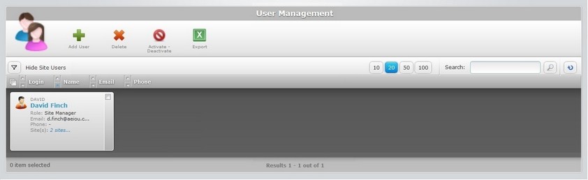 User Management Page