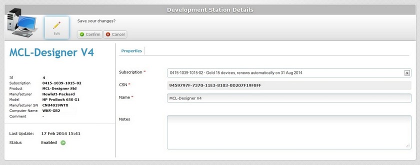 Dev Station Details Page Edit