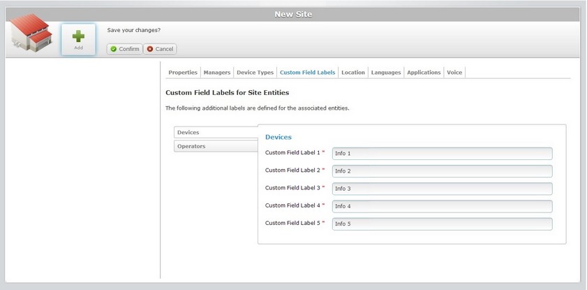 Add Site Cust Field Lab Tab