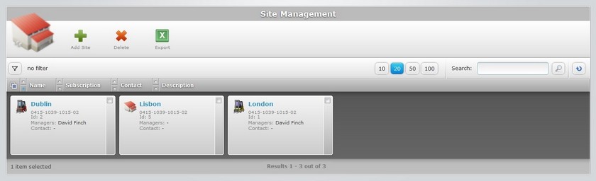 Site Management Page