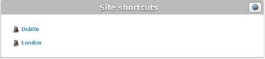 Admin Dashboard Site Shortcuts