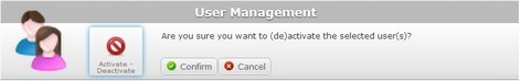 User Management Act Deact Item