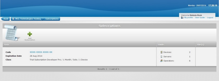 MCL Subscription Manager Existing account1