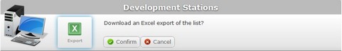 Dev Station Export Confirmation