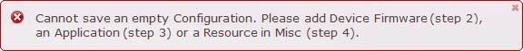 error message empty configuration