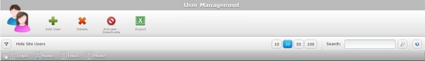 User Management Navigation