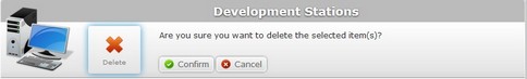Delete Dev Station Confirmation