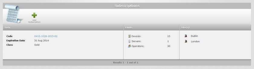 Subscription page