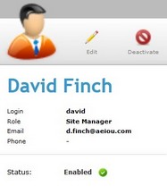 User Details Page Left Information